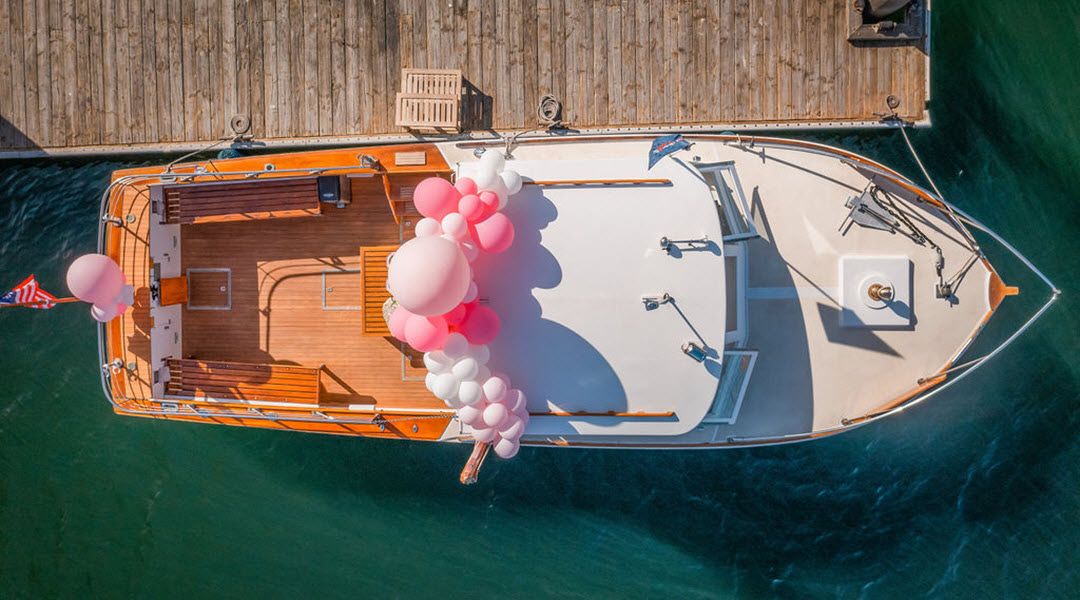 Classic wood boat, vintage Alexandria